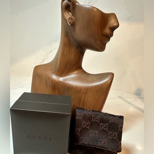 Gucci Trademark Heart Sterling Silver Stud Earrings